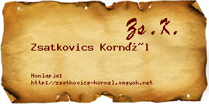 Zsatkovics Kornél névjegykártya