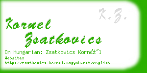 kornel zsatkovics business card